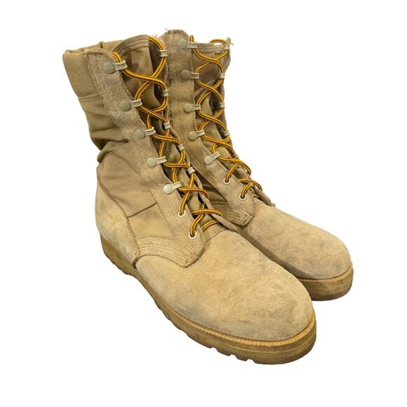 Vibrant M.I.U Other - Vibram US Army Tan Leather Canvas Desert Storm Tactical Combat Boots Size 8